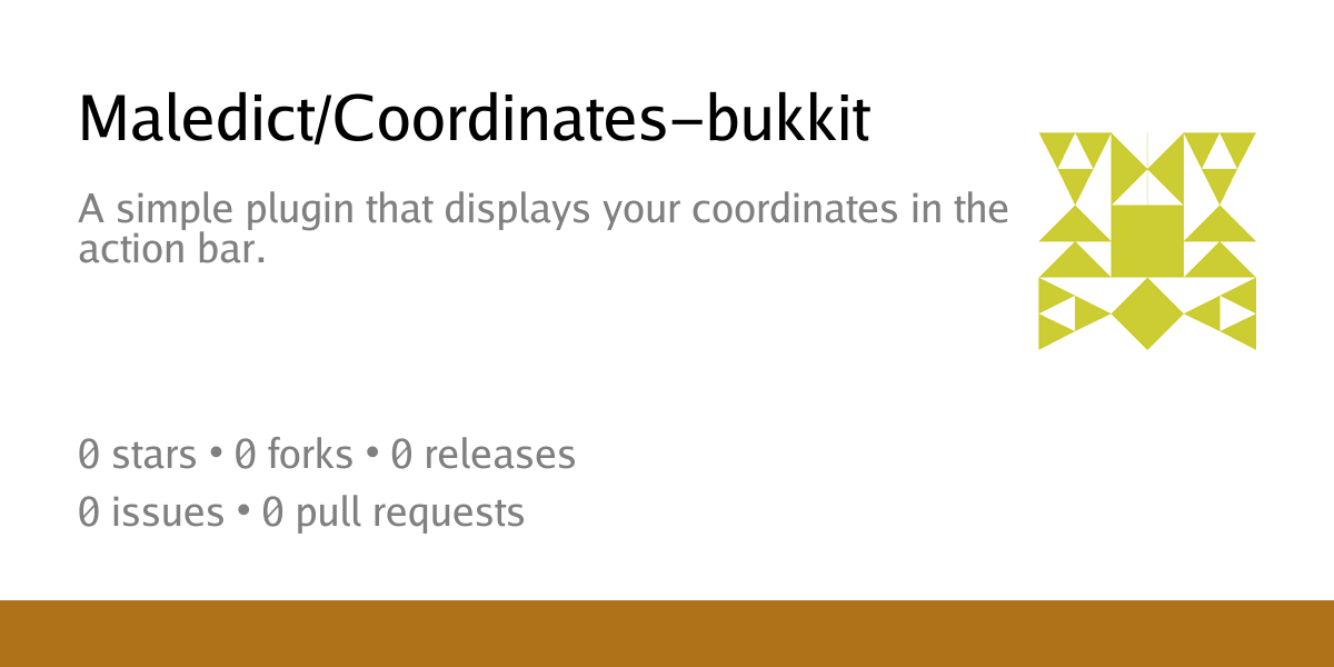 Maledict/Coordinates-bukkit: A simple plugin that displays your ...